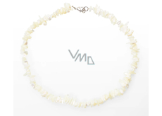 Mother-of-pearl necklace natural stone chipped 40 - 45 cm, symbol of femininity