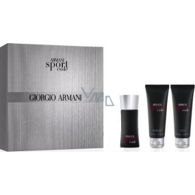 Giorgio Armani Code Sport Men 50 ml eau de toilette + shower gel 75 ml + aftershave 75 ml, gift set