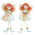 Angel cream with a transparent skirt and copper hair for hanging 20 cm 1 piece