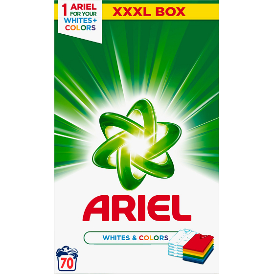 Ariel Whites + Colors washing powder for colored and white laundry boxes 70 doses 5.25 kg