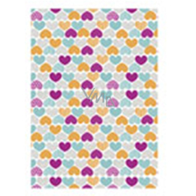 Ditipo Gift wrapping paper 70 x 200 cm white colored hearts