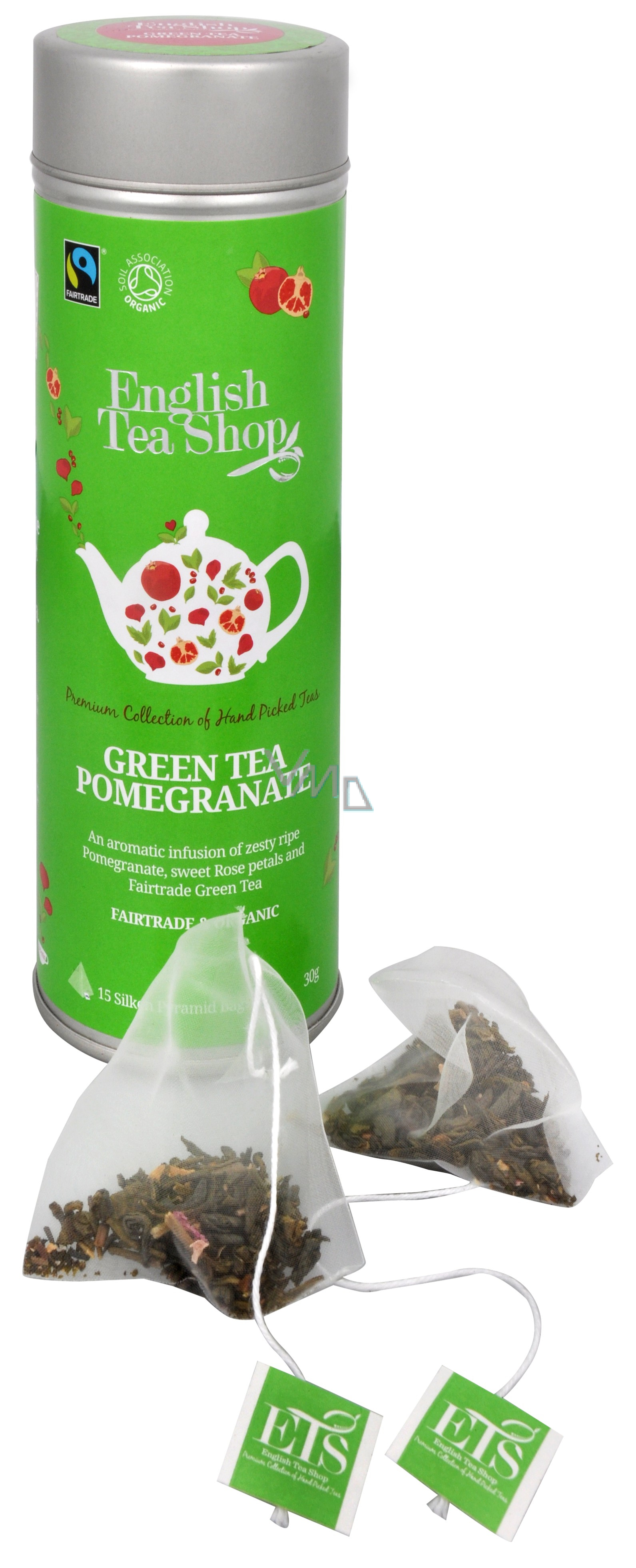 English Tea Shop Bio Green tea with Pomegranate 15 pieces of