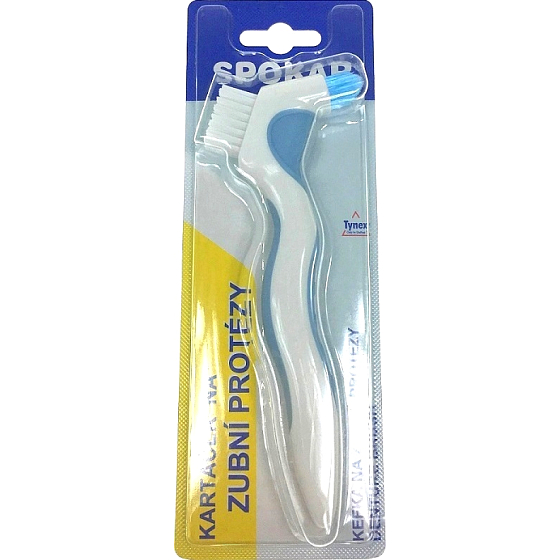Spokar Denture Brush, double-sided head, synthetic fibers 3 3460