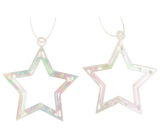 Plastic hanging star 6 cm 2 pieces