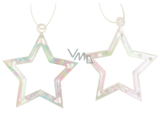 Plastic hanging star 6 cm 2 pieces