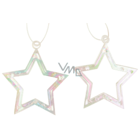 Plastic hanging star 6 cm 2 pieces