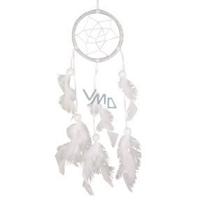 Dream catcher with feathers white 35 cm