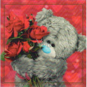 Me To You Envelope greeting card 3D Teddy bear with a bouquet of red roses 15 x 15 cm