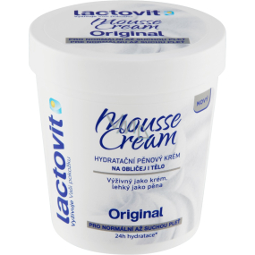 Lactovit Original Mousse Cream moisturizing foam cream for face and body for normal to dry skin 250 ml