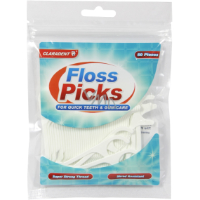 Claradent Floss Picks Dental Wax Floss 50 pieces