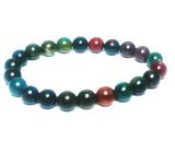 Heliotrope / Bloodstone bracelet elastic natural stone, ball 8 mm / 16 -17 cm, stone of courage