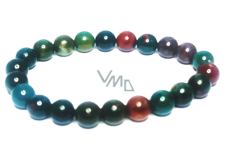 Heliotrope / Bloodstone bracelet elastic natural stone, ball 8 mm / 16 -17 cm, stone of courage