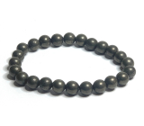 Pyrite bracelet elastic natural stone, ball 8 mm / 16-17 cm, master of self-confidence and abundance