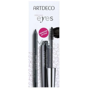 Artdeco Open Your Eyes Angel Eyes mascara for volume length and separation black 10 ml + Soft waterproof contour pencil for eyes 10 Black 1,2 g, cosmetic set for women