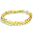 Amber Baltic golden shining, natural elastic bracelet, irregular nugget approx. 5 mm / 16 - 17 cm, solidified sunlight