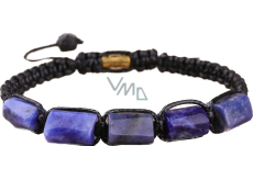 Sodalite bracelet made of natural stones, hand knitted, adjustable size, stone communication
