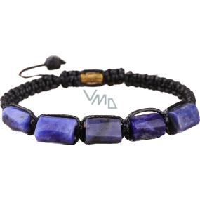 Sodalite bracelet made of natural stones, hand knitted, adjustable size, stone communication