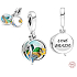 Sterling silver 925 I Love Brazil - Brazilian Beach, 2in1 travel bracelet pendant