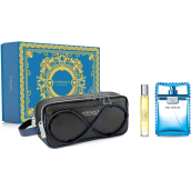 Versace Eau Fraiche Man eau de toilette 100 ml + eau de toilette miniature 10 ml + cosmetic bag, gift set for men