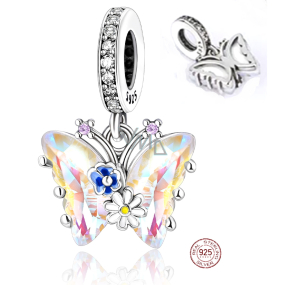 Charm Sterling silver 925 Butterfly - flowers, animal bracelet pendant