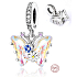 Charm Sterling silver 925 Butterfly - flowers, animal bracelet pendant
