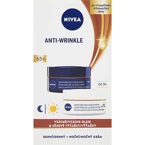 Nivea Anti-Wrinkle Contouring 65+ Day and Night Cream for Contour Improvement, 2 × 50 ml