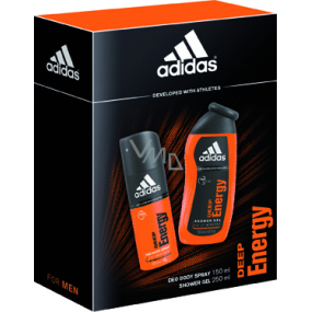 Adidas Deep Energy deodorant spray 150 ml + shower gel 250 ml, cosmetic set