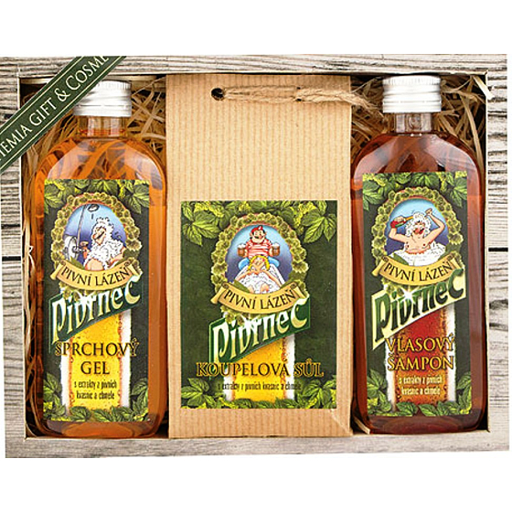 Bohemia Gifts Pivrnec shower gel 100 ml + bath salt 150 g + hair shampoo 100 ml
