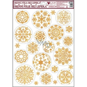 Window foil without glue white gold round flakes 42 x 30 cm