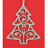 Tree wooden silver glitter for hanging 10 cm
