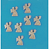 Golden angels with glitter 3.3 cm, 8 pieces in a box
