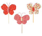 Butterfly fabric recess 8 cm + skewers of flower