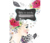 Ditipo Relax in a handbag Girl with a rose in her hair creative notebook 16 sheets, format A6 15 x 10.5 cm