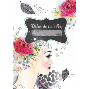 Ditipo Relax in a handbag Girl with a rose in her hair creative notebook 16 sheets, format A6 15 x 10.5 cm