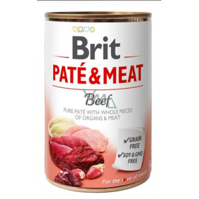 Brit Paté & Meat Beef and turkey pure meat paté complete dog food 400 g