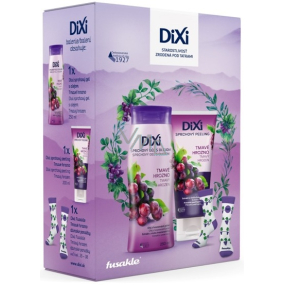 Dixi Dark Grape shower gel with oil 250 ml + shower peeling 200 ml + socks for women size: 36-40, cosmetic set