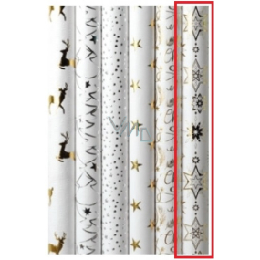 Zöwie Gift wrapping paper 70 x 150 cm Christmas Luxury White Christmas with embossed white - gold snowflakes