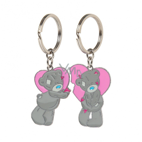 Me To You Metal keychain Pink heart for couples 2 pieces in a package