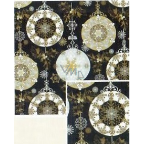 Nekupto Gift wrapping paper 70 x 500 cm Christmas Black - gold, silver baubles