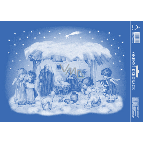 Arch Christmas sticker, window foil without glue Nativity scene 25 x 35 cm