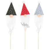 Gnome with felt hat and polka dots 11 cm + skewers, various colours