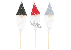 Gnome with felt hat and polka dots 11 cm + skewers, various colours