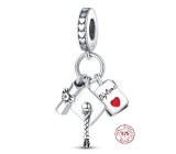 Charm Sterling Silver 925 Graduation - Cap, Diploma Parchment, 3in1 Graduate Pendant Bracelet