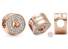 Charm Sterling Silver 925 Rose - Happy Anniversary, Love Bracelet Bead