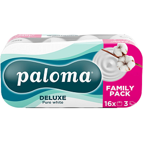 Paloma 3-ply toilet paper Pure White, 16 rolls