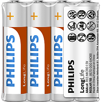 Philips Longlife Batteries 4 pcs AAA R03 1.5V
