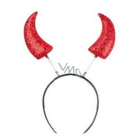 Devil horns on springs with glitter headband