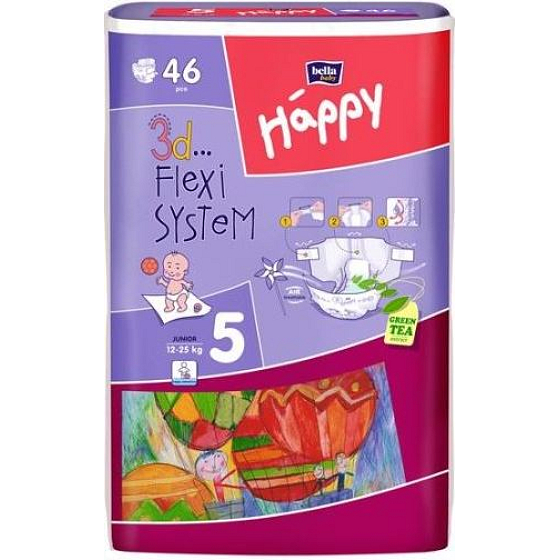 Bella Happy 5 Junior 12-25 kg diaper panties 46 pieces