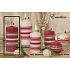 Lima Fresh Line Emotion scented candle pink - white stripes cylinder 60 x 120 mm 1 piece