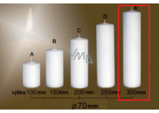 Lima Gastro smooth white pillar candle 70 x 300 mm 1 piece